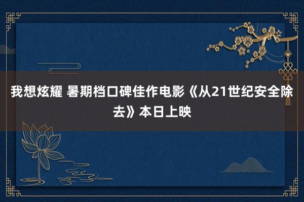 我想炫耀 暑期档口碑佳作电影《从21世纪安全除去》本日上映