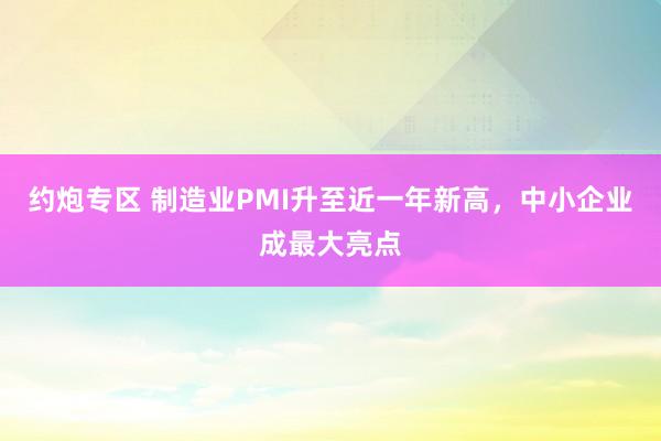 约炮专区 制造业PMI升至近一年新高，中小企业成最大亮点