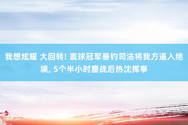 我想炫耀 大回转! 寰球冠军垂钓司法将我方逼入绝境, 5个半